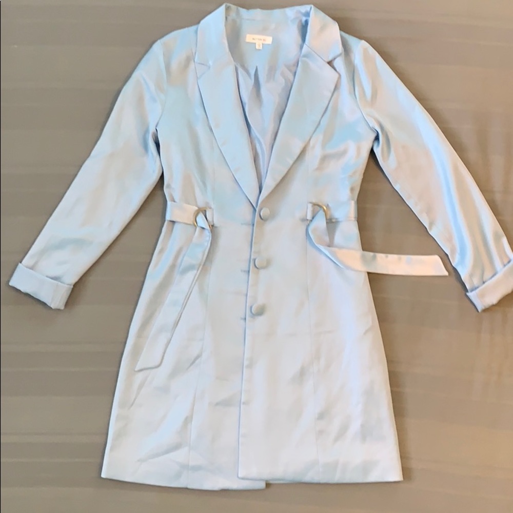 BETTER BE Mid-Length Trench Coat, Size Small